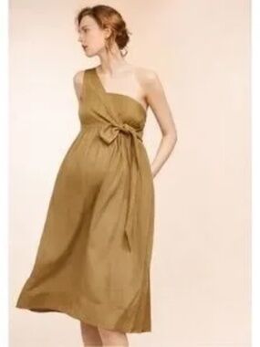 MIMI MATERNITY,  One Shoulder Gold - Brown Special Event Dress
